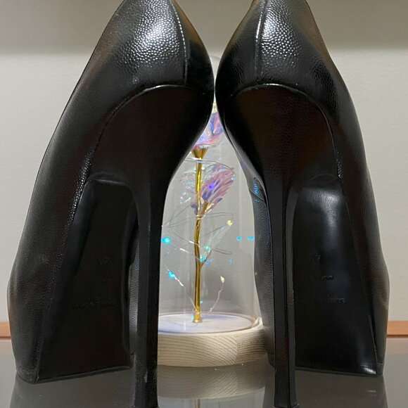 YSL: TRIBTOO 105 Pump, Black Leather, Size 40 (9) - Picture 5 of 8